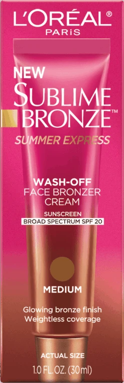 L’Oréal Paris SublimeBronze Sublime-Bronze-Summer-Express-Wash-Off-Face-Bronzer-Cream-SPF-20