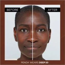 L’Oréal Paris Age-Perfect-Makeup Age-Perfect-4-in-1-Tinted-Face-Balm-Foundation -Loreal Cares Store loreal makeup face age perfect miracle tinted balm deep 20 applied model