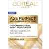 L’Oréal Paris AgePerfectSkinCare Collagen-Expert-Night-Moisturizer-for-Face -Loreal Cares Store loreal skin age perfect anti sagging even tone collagen expert night moisturizer front 2