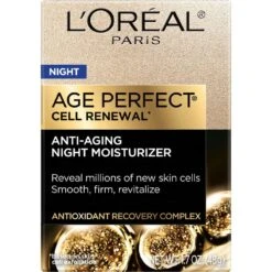 L’Oréal Paris AgePerfectSkinCare Age-Perfect-Cell-Renewal-Anti-Aging-Night-Moisturizer 8 L’Oréal Paris AgePerfectSkinCare Age-Perfect-Cell-Renewal-Anti-Aging-Night-Moisturizer -Loreal Cares Store loreal skin age perfect cell renewal night moisturizer front carton