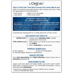 L’Oréal Paris YouthCode Youth-Code-Dark-Spot-SPF-30-Day-Cream 7 L’Oréal Paris YouthCode Youth-Code-Dark-Spot-SPF-30-Day-Cream -Loreal Cares Store t3 youth code spf cream ingredients