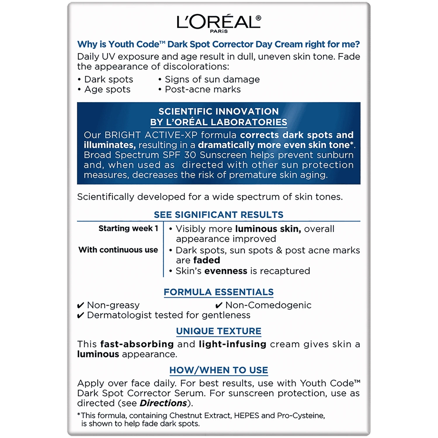 L’Oréal Paris YouthCode Youth-Code-Dark-Spot-SPF-30-Day-Cream 5 L’Oréal Paris YouthCode Youth-Code-Dark-Spot-SPF-30-Day-Cream - Image 3
